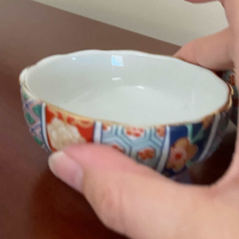🩷 Set of 2 Vintage Imari Fan Nut Bowl by Arita, Made in Japan - Picture 9 of 12